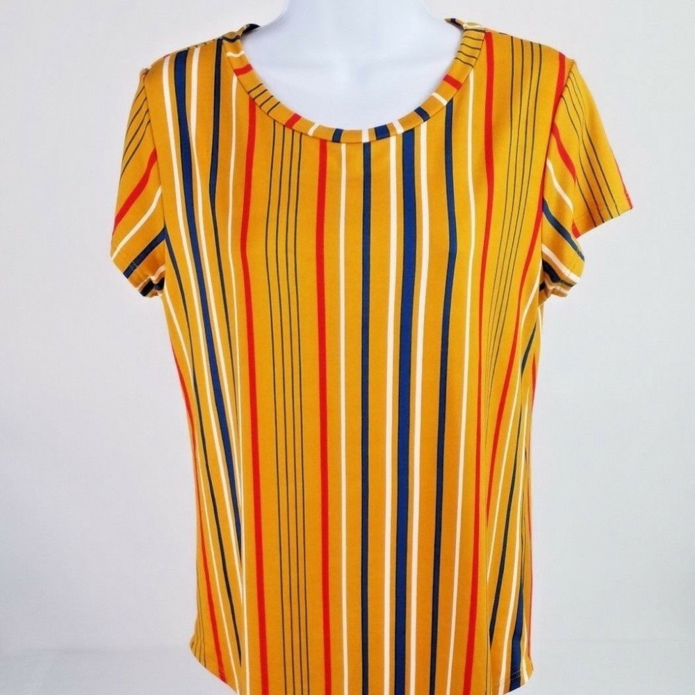 Bom Bom Dijon Multi-stripe Short Sleeve Top  S, M